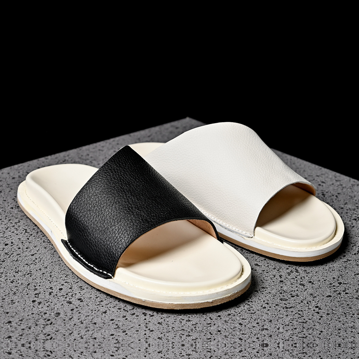 High Quality Soft Men Genuine  - Flip Flop Leather Men review and price
